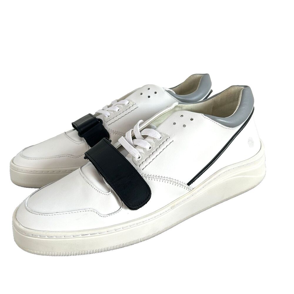Alma Mater Gamma 4 White Leather Sneakers Designer Strap Sz 45 EU/US Men 11 NEW